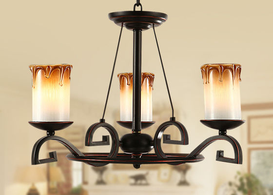 3 Light Bordeaux Klasyczny kute Świecznik, Dining Room Oświetlenie Żyrandole