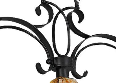 Amber Szkło Cień kute Żyrandol Unique / Rustic / Retro Style 3 Light, E27 Podstawa