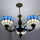 Żyrandole kute lampy żelazko Niebieski Tiffany Style Wiszące Światło