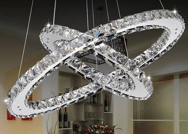 Chrome / Clear Jadalnia Luksusowe K9 kryształowy żyrandol z 18W LED Światła