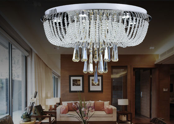 Nowoczesne Okrągłe kryształowe Lampy sufitowe LED 30W Do Jadalni / Living Romm Decoration