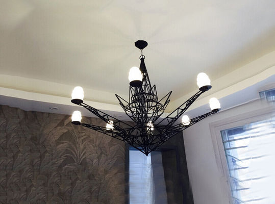 Wieża Eiffla Żyrandole ogromne nowoczesne Żyrandole hotelu Oświetlenie 40 W Black Glass Żyrandol