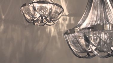 Luksusowe wille duże nowoczesne żyrandole wnętrza Chrom metalowy łańcuch Zawieszenie oświetleniowe
