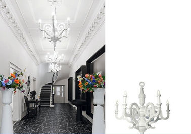 Max 40W White Hotel Żyrandole Żywica / Wood Żyrandol Dla Restauracja / Hotel Dekoracyjnej