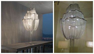 Srebrne nowoczesny hotel Żyrandole Żyrandol Chain Lighting