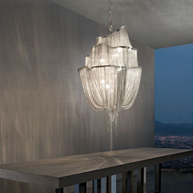 Srebrne nowoczesny hotel Żyrandole Żyrandol Chain Lighting