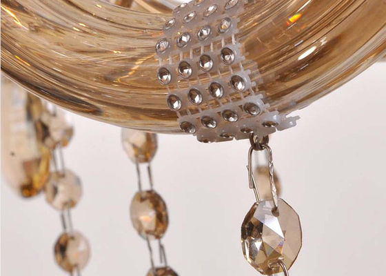 Luxury Art Glass Nowoczesne Żyrandole duży hotel z galwanicznie Cognac 1500W