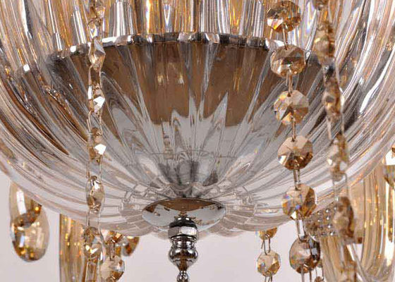 Luxury Art Glass Nowoczesne Żyrandole duży hotel z galwanicznie Cognac 1500W