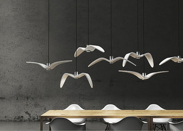 Piękny Nightbirds Zawieszenie Czysta Oświetlenie Oświetlenie LED Białe akrylowe Ptaki Shape