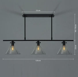 Elegancki wyrafinowany wiszące pod sufitem Lights żyrandol z trzech szklanej Trąbki