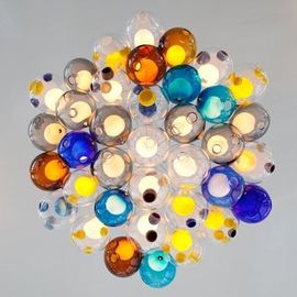 Kreacja Podwójna szklana osłona Światła wiszące sufitowe LED G9 Kolorowe Lampa wisząca