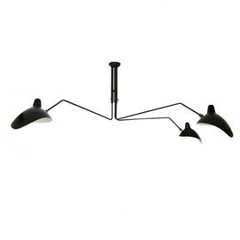 Czarne Lampy sufitowe, Fancy żelaza Trzy gięte Arms sufitowy Żyrandol Lampa