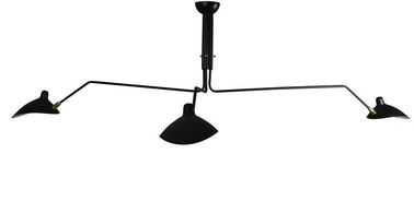 Czarne Lampy sufitowe, Fancy żelaza Trzy gięte Arms sufitowy Żyrandol Lampa