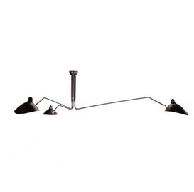 Czarne Lampy sufitowe, Fancy żelaza Trzy gięte Arms sufitowy Żyrandol Lampa