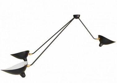 Czarne Lampy sufitowe, Fancy żelaza Trzy gięte Arms sufitowy Żyrandol Lampa