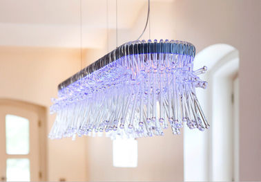 Trasparent szklane Led Żyrandol Światła do Living Room Decoration