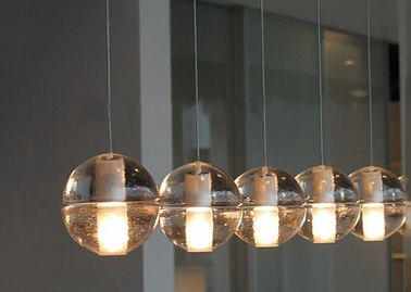 Transparent kryształowy żyrandol Szkło Ball Lights LED Lampy wiszące