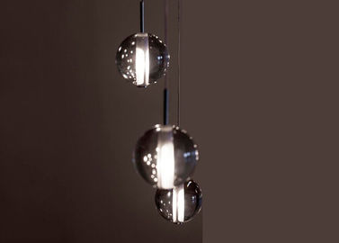 Transparent kryształowy żyrandol Szkło Ball Lights LED Lampy wiszące