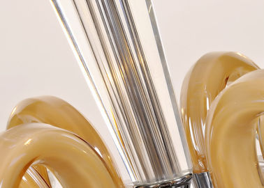 Amerykański Nowoczesne Amber Art Deco Żyrandol Lampy do pokoju konferencyjnego, sześć Światła