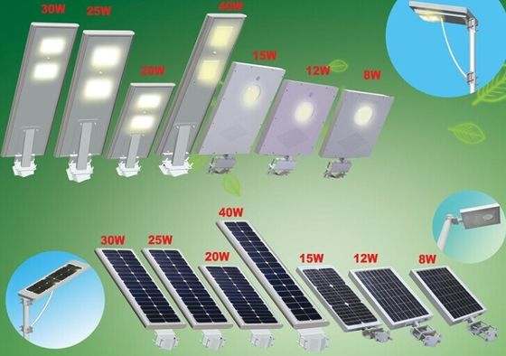 IP65 30W Zintegrowane Zimne białe Zewnętrzne LED Światła uliczne, Solar Powered uliczne LED