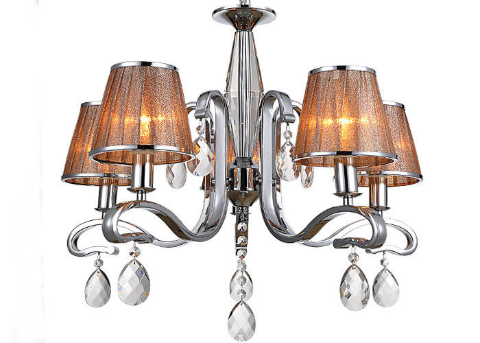 Chrome 5 Light Indoor Luksusowe żyrandole Współczesne Light / lampę abażur