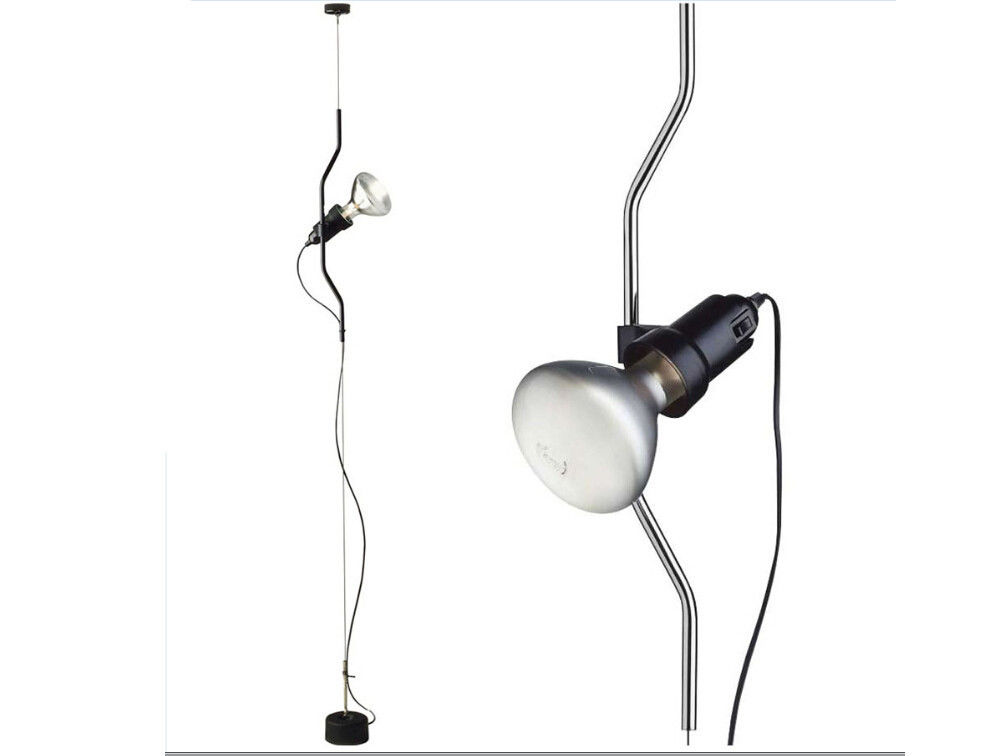 Minimalistyczny Parentesi podłogi do sufitu lampy Carbon Steel światło o kształcie rurowym